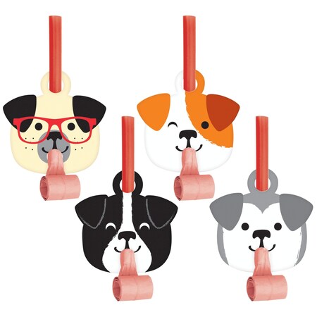 Creative Converting Dog Party Party Blowers, 5.25"x2.55", 48PK 336660